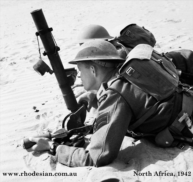 Photo of Rhodesian mortar team in North Africa in 1942